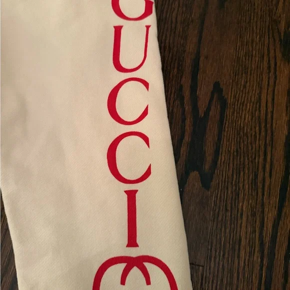 Gucci Beige Joggers with Red Branding - Picture 4 of 8